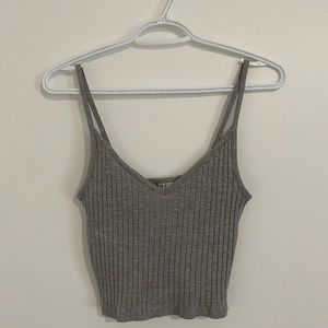 Grey tank crop top